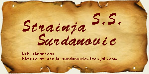 Strainja Surdanović vizit kartica